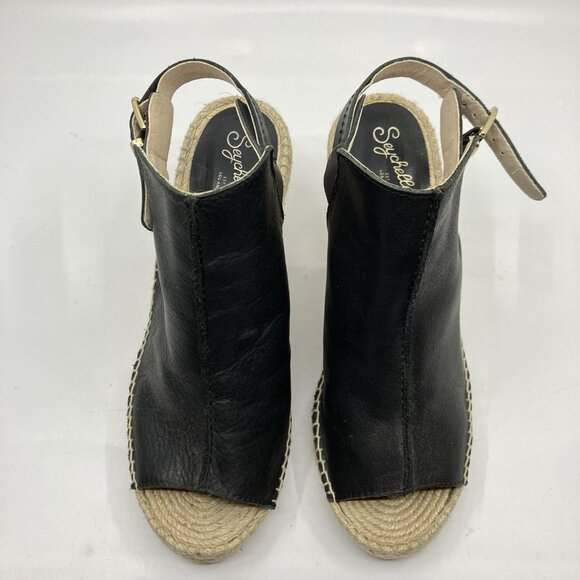 Seychelles Promenade Sandal Womens 8.5 Black Suede Espadrille Wedge Heel Shoe - Picture 3 of 11